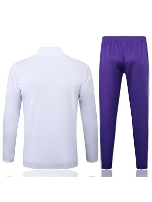 Real madrid survêtement de football ensemble de sport col zippé uniforme blanc vêtements pour hommes kit d'entraînement de football 2025-2026