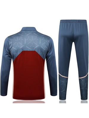 Sao Paulo tracksuit soccer suit sports set zipper-necked uniform men's clothes football training gray red kit 2025-2026