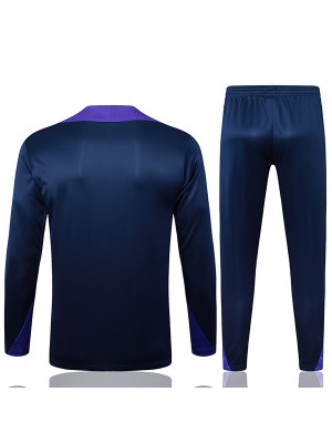 SC Corinthians survêtement de football pantalon ensemble de sport bleu marine demi-zippé col uniforme tenue d'entraînement de football pour homme 2024-2025
