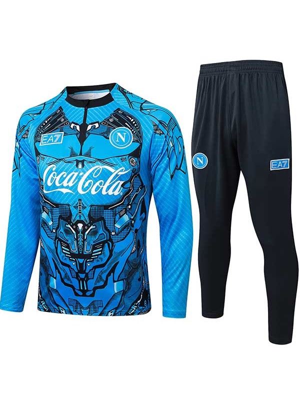 SSC napoli tracksuit soccer pants suit sports set half zip necked blue black uniform men's clothes football training kit 2025-2026