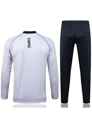 SSC Napoli maillot de sport pantalon de football costume sport ensemble demi-cou zip uniforme hommes vêtements gris football kit d'entraînement 2025-2026