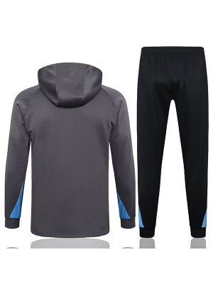 Tottenham Hotspur veste à capuche vêtements de sport de football survêtement demi-fermeture à glissière kit d'entraînement gris pour hommes uniforme d'athlétisme en plein air manteau de football 2024-2025