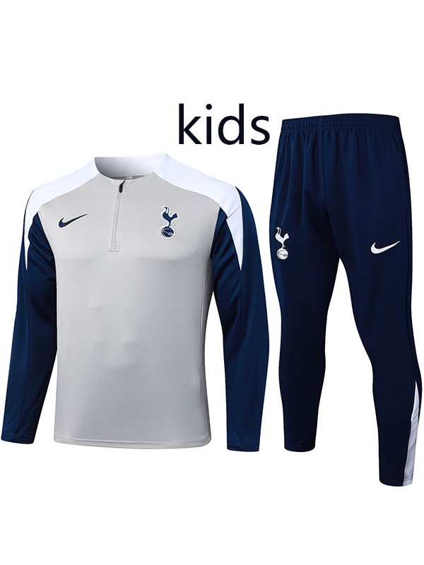 Tottenham Hotspur ensemble survêtement enfant gris clair uniforme junior mini-kit d'entraînement 2025-2026